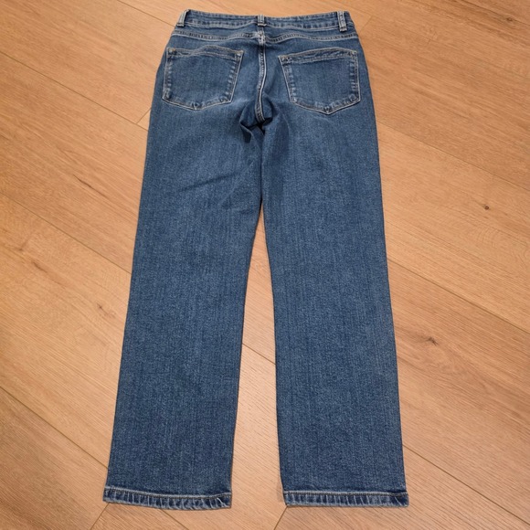 Reiss Bailey High Rise Straight Leg Blue Button Fly Jeans Medium Wash Womens - Picture 11 of 12